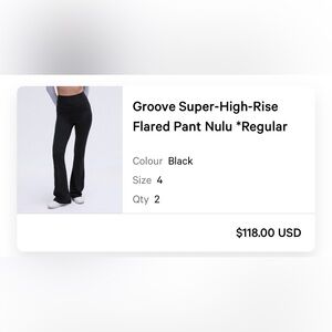 Groove super high rise flared Nulu pant size 4 quantity 2